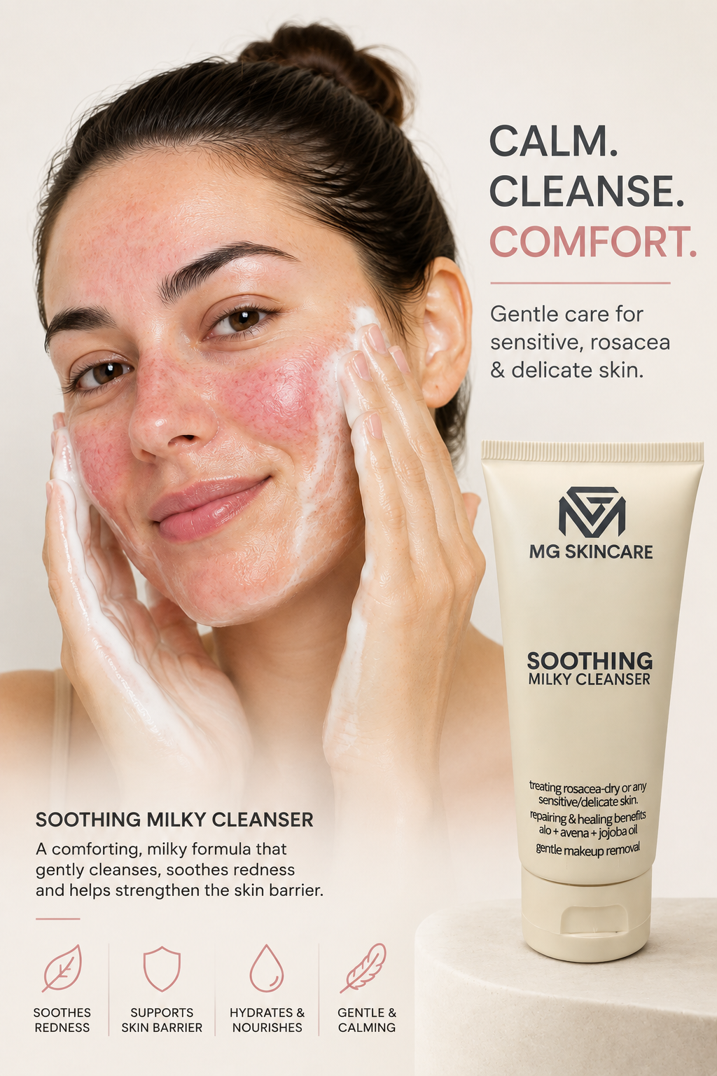 MG Skincare Soothing Milky Face & Eye Cleanser