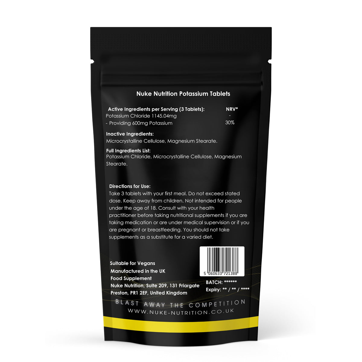 Potassium Tablets 200mg – Supports Healthy Blood Pressure & Muscle Function