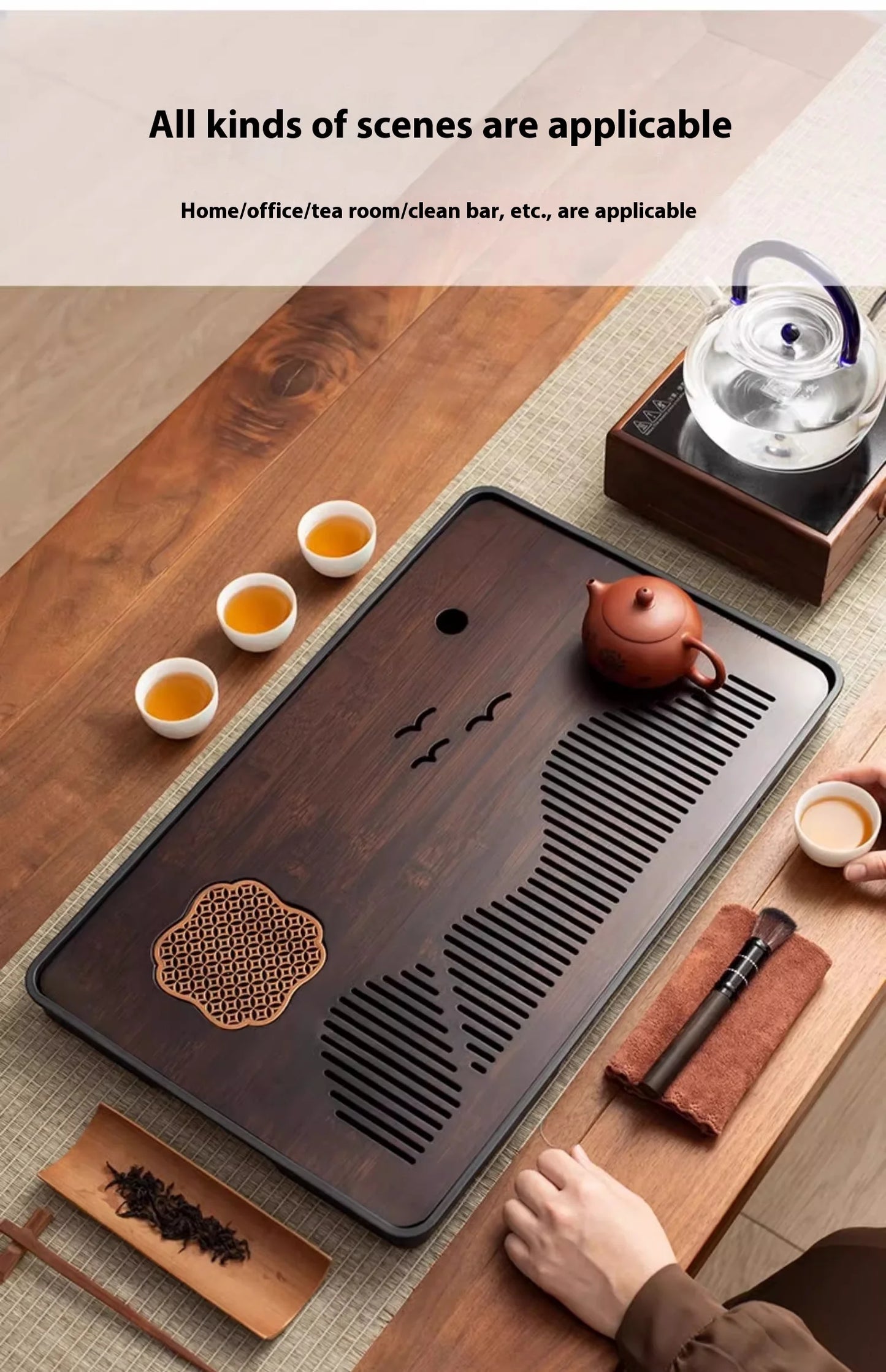 Bandeja de té Gianxi: plataforma de bambú premium para preparar té