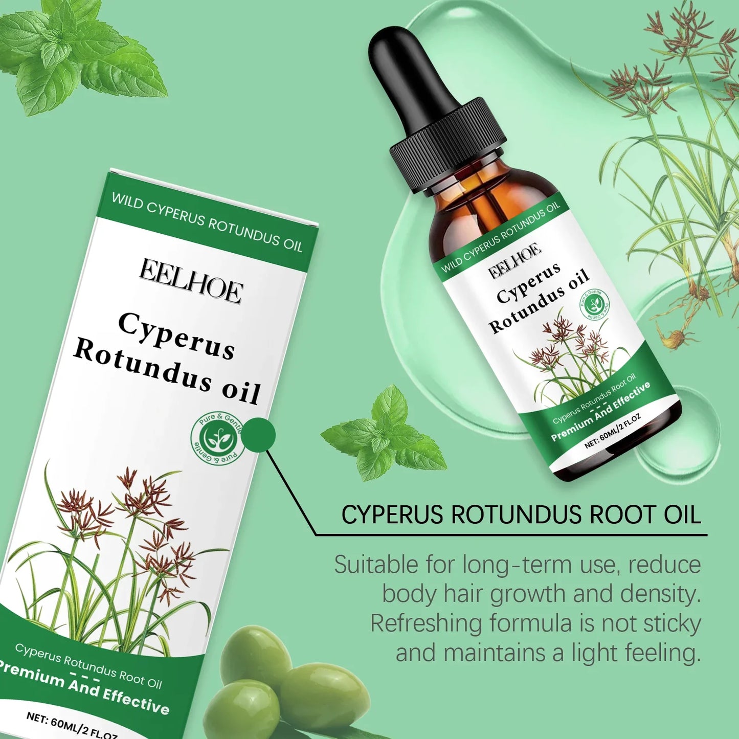 Aceite de Cyperus rotundus 60 ml - Aceite natural para el cuidado del cabello