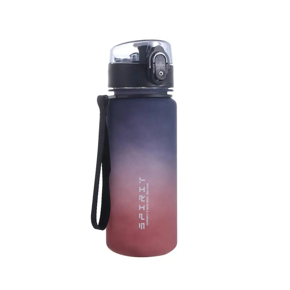 Botella deportiva de 1 litro, color degradado, portátil y a prueba de fugas.