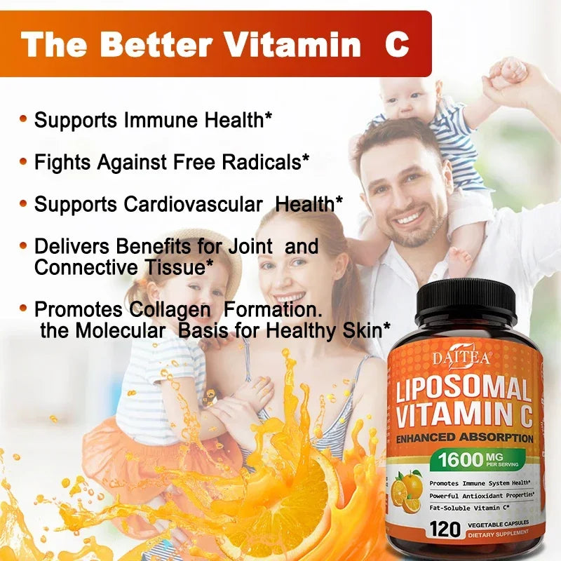 Liposomal vitamin C complex capsules - phospholipid encapsulation