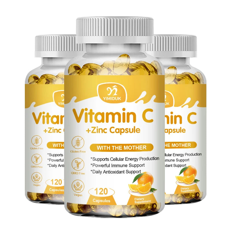 Cápsulas de vitamina C y zinc - 120 unidades