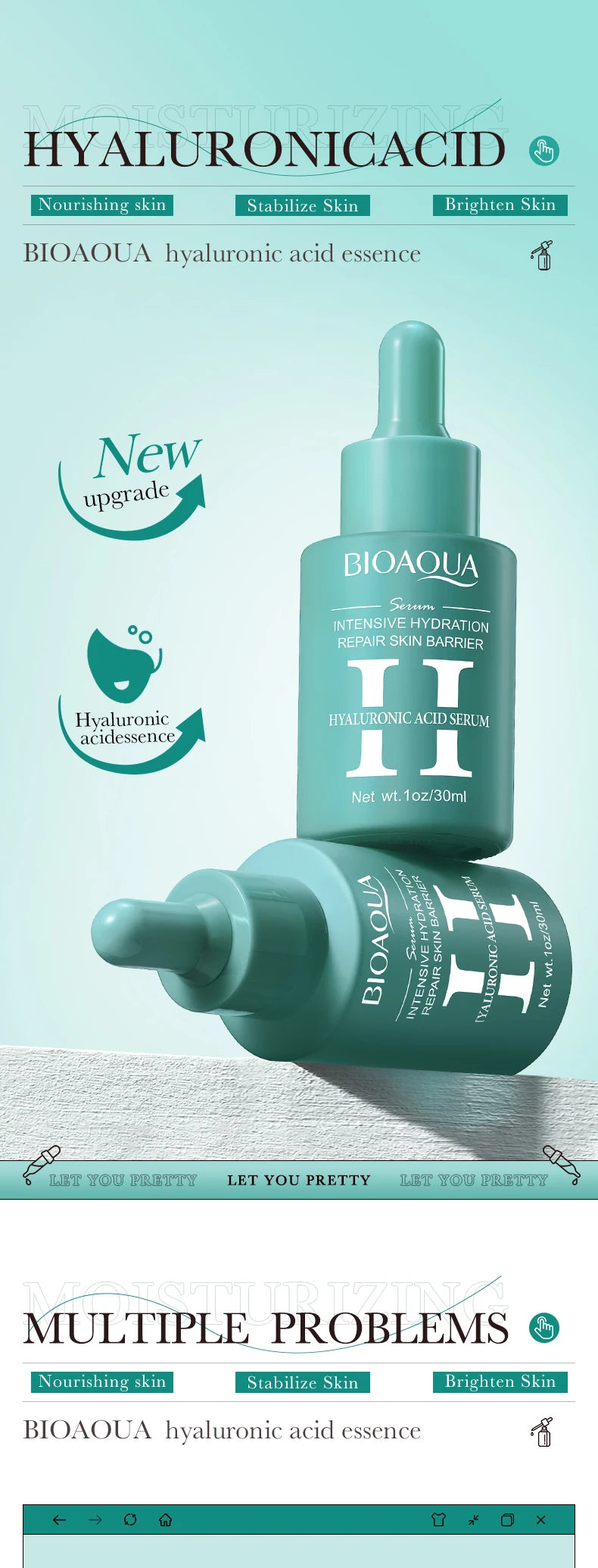 Sérum BIOAQUA con vitamina C, retinol y ácido hialurónico | Esencia facial premium