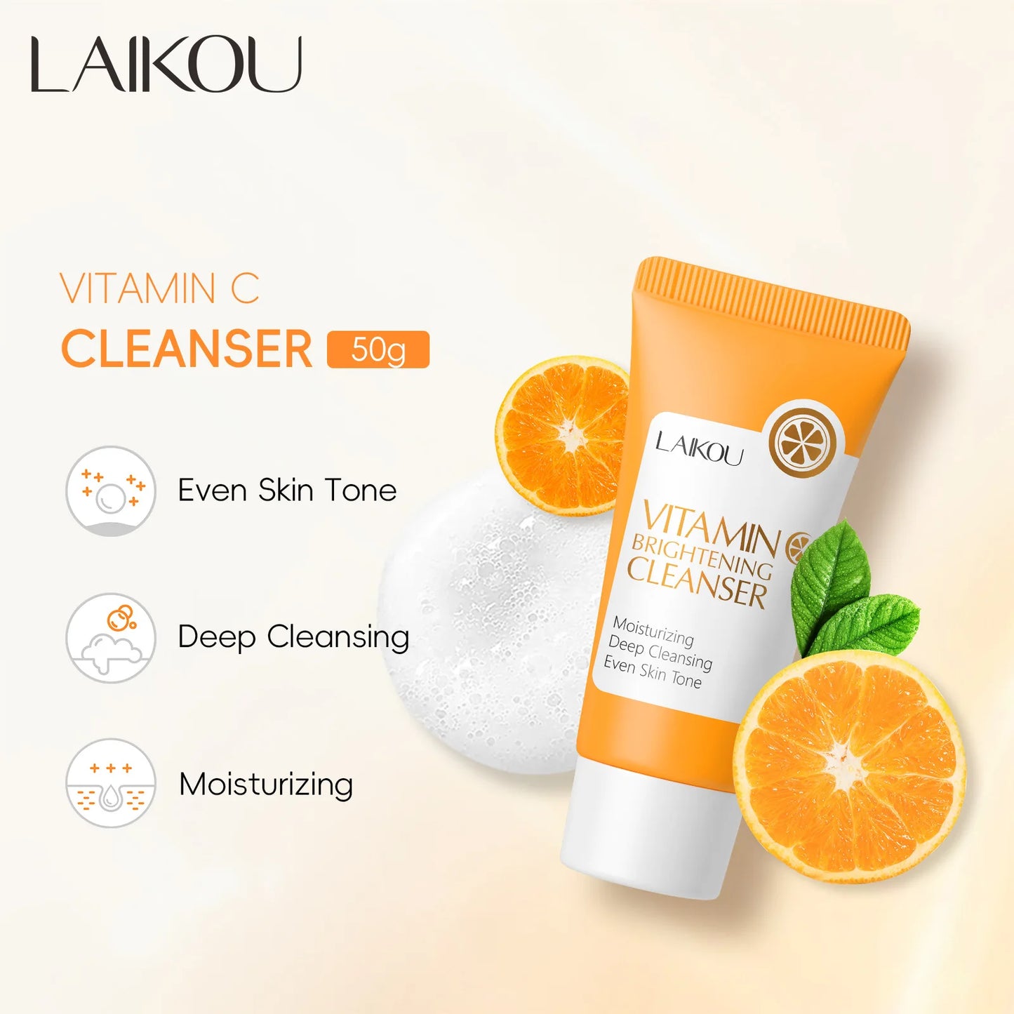 Limpiador facial con vitamina C (50 g) - Producto coreano para el cuidado de la piel