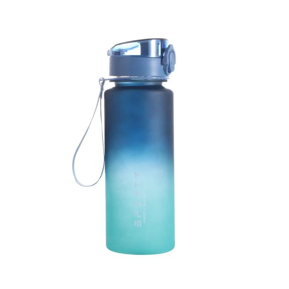 Botella deportiva de 1 litro, color degradado, portátil y a prueba de fugas.