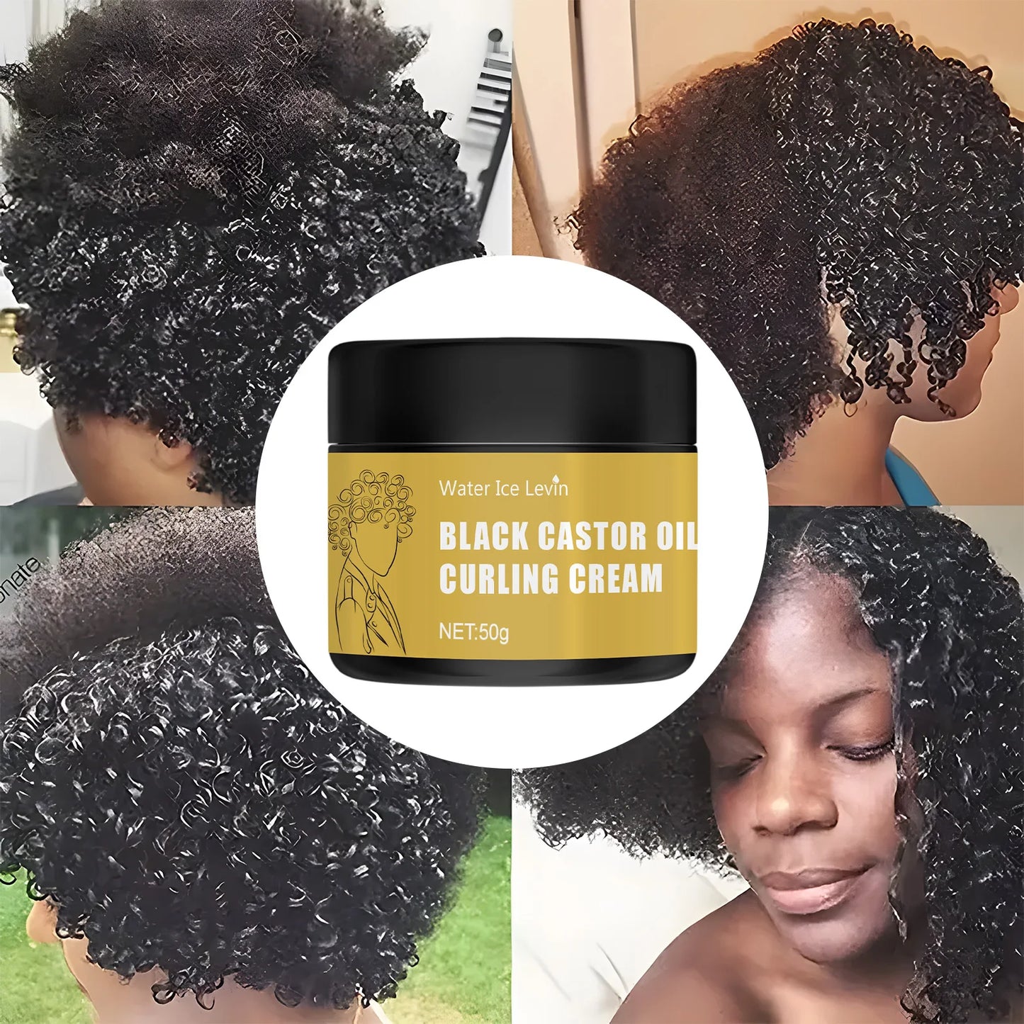 Aceite de ricino negro para cabello rizado - Cuidado capilar para hombres y mujeres