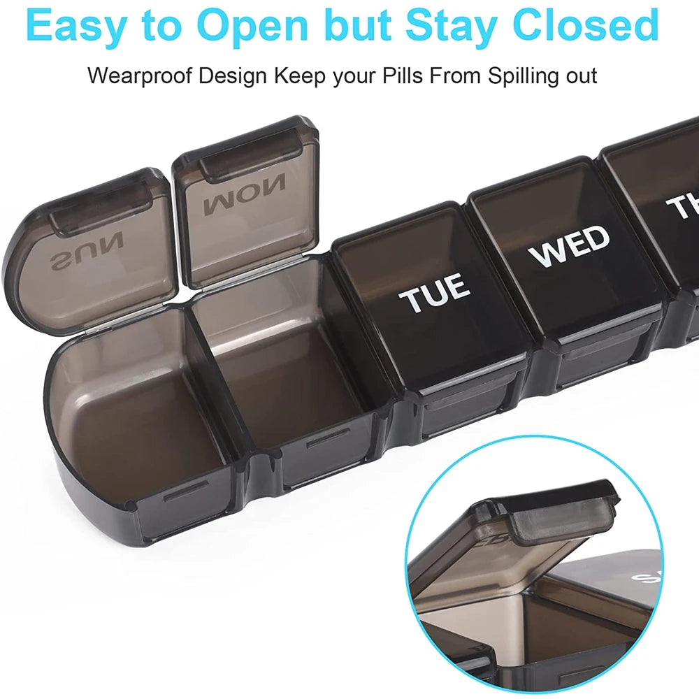 Small pill organizer - weekly vitamin supplement organizer