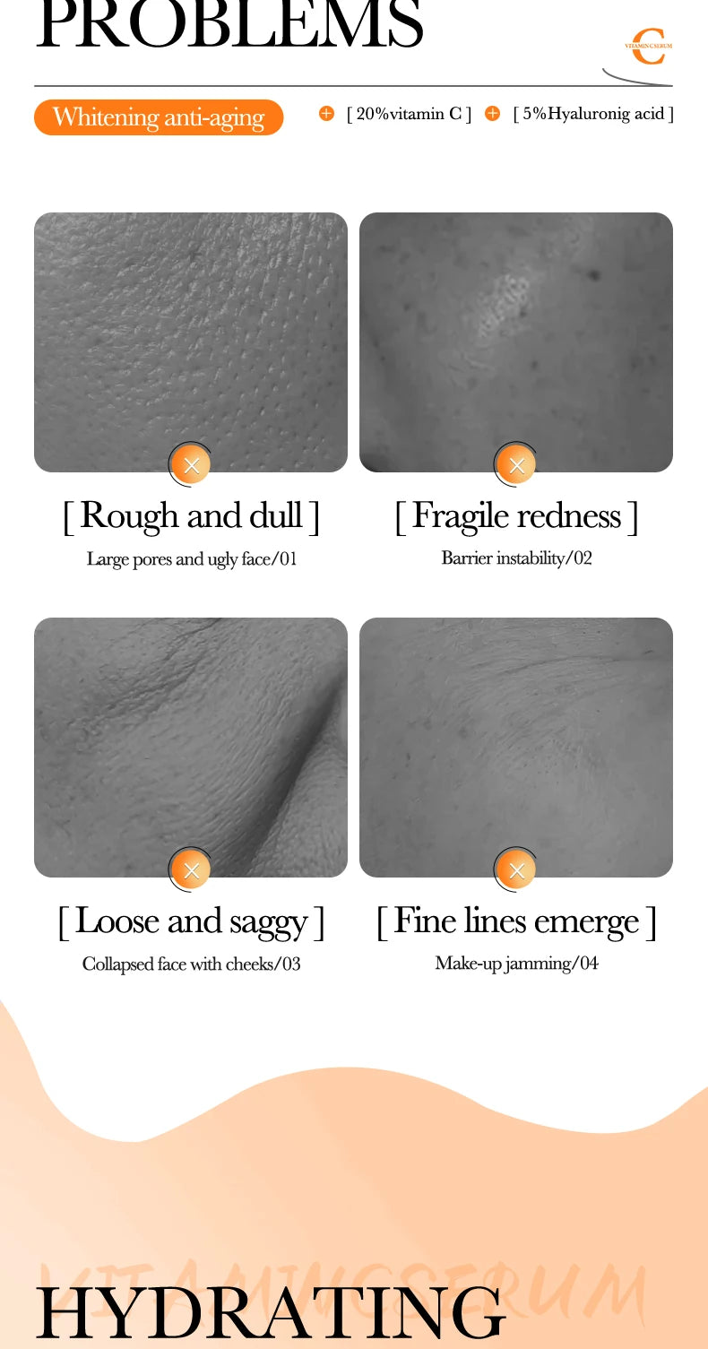 Sérum BIOAQUA con vitamina C, retinol y ácido hialurónico | Esencia facial premium