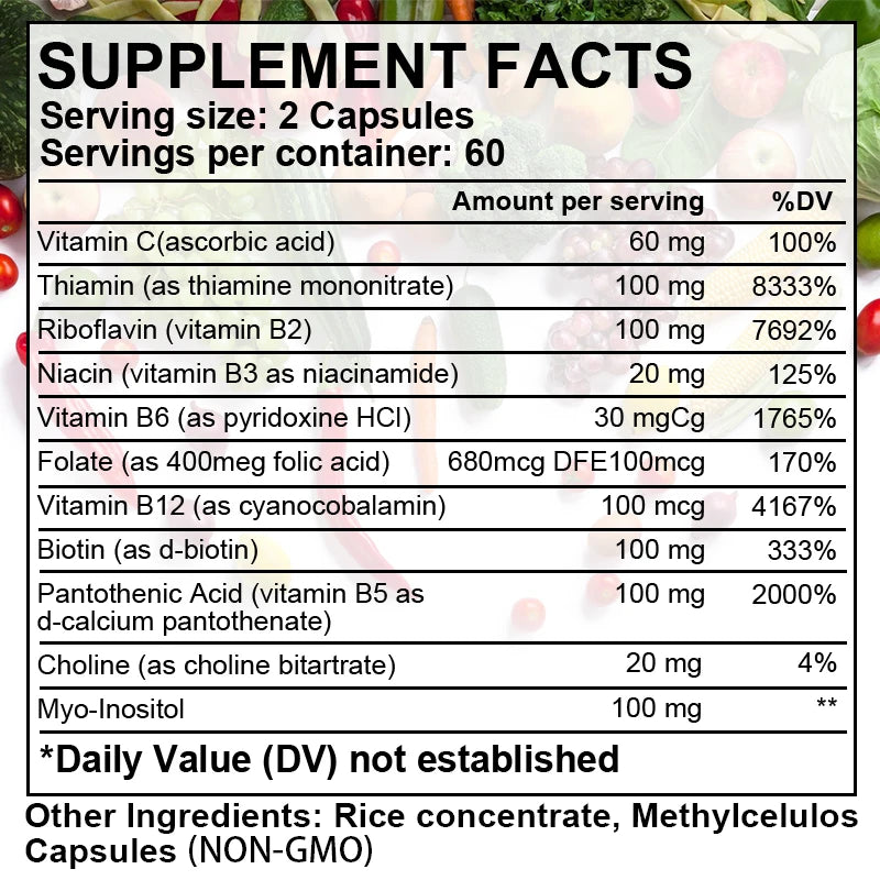 Yimiduk vitamin B complex container - daily B vitamin capsules