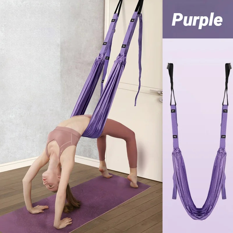 Correa de yoga con anclaje para puerta: entrenador de estiramiento aéreo para entrenamientos en casa