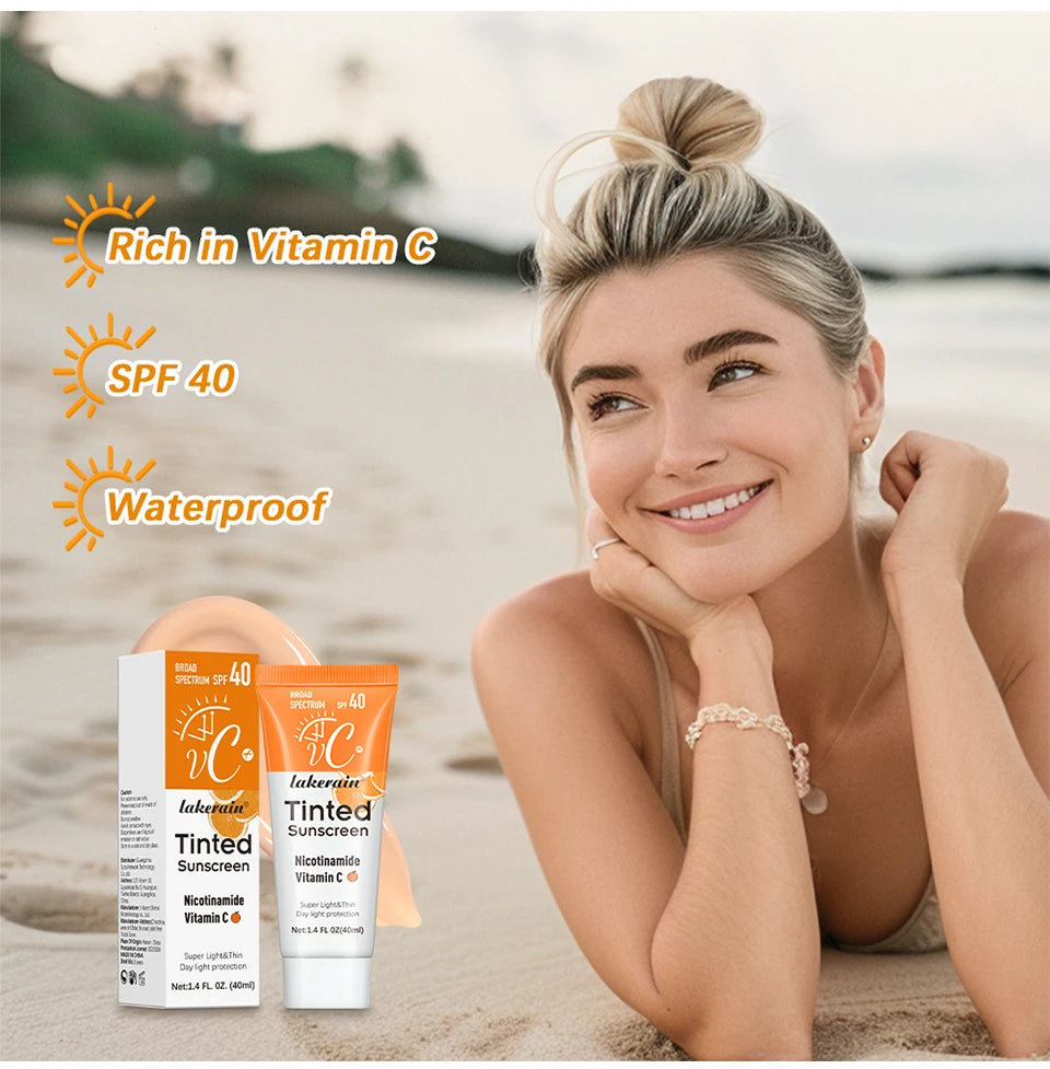 Protector solar hidratante con color FPS 40 con vitamina C - 40 ml