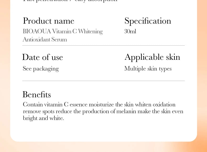 Sérum BIOAQUA con vitamina C, retinol y ácido hialurónico | Esencia facial premium