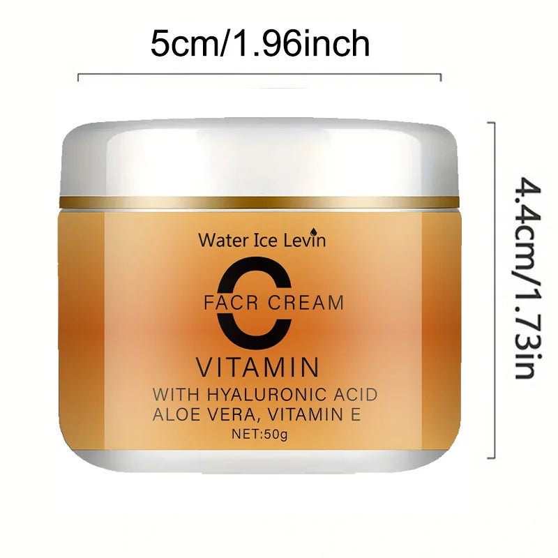 Crema facial con vitamina C, ácido hialurónico, aloe vera y vitamina E