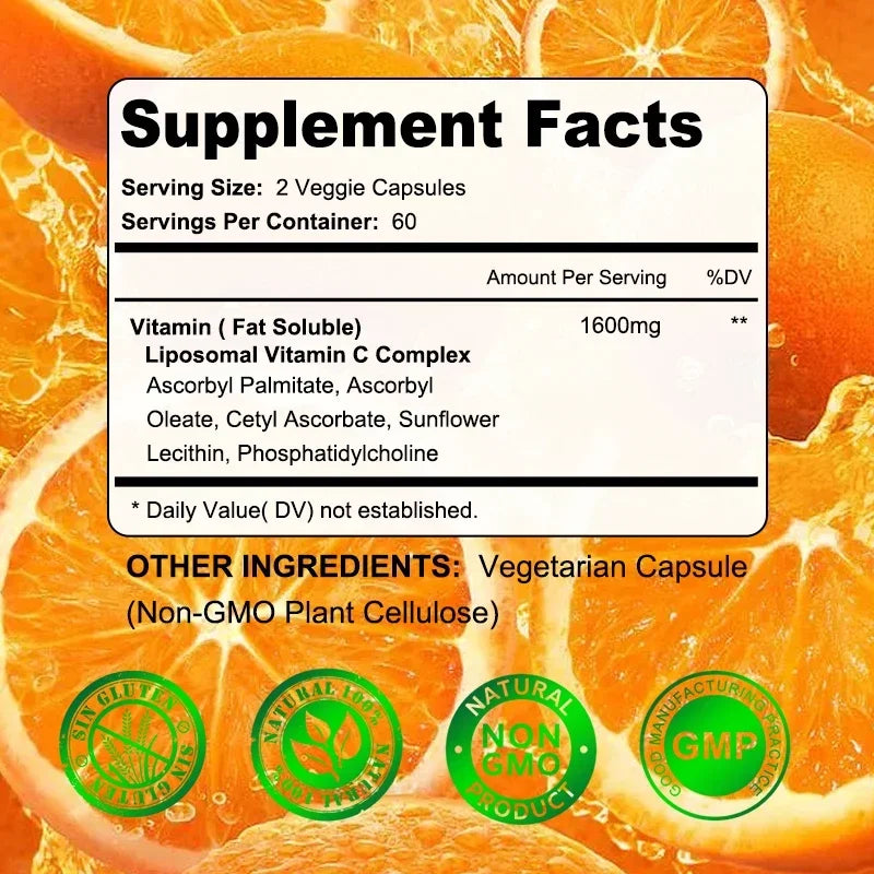 Cápsulas de vitamina C liposomal - 60 unidades