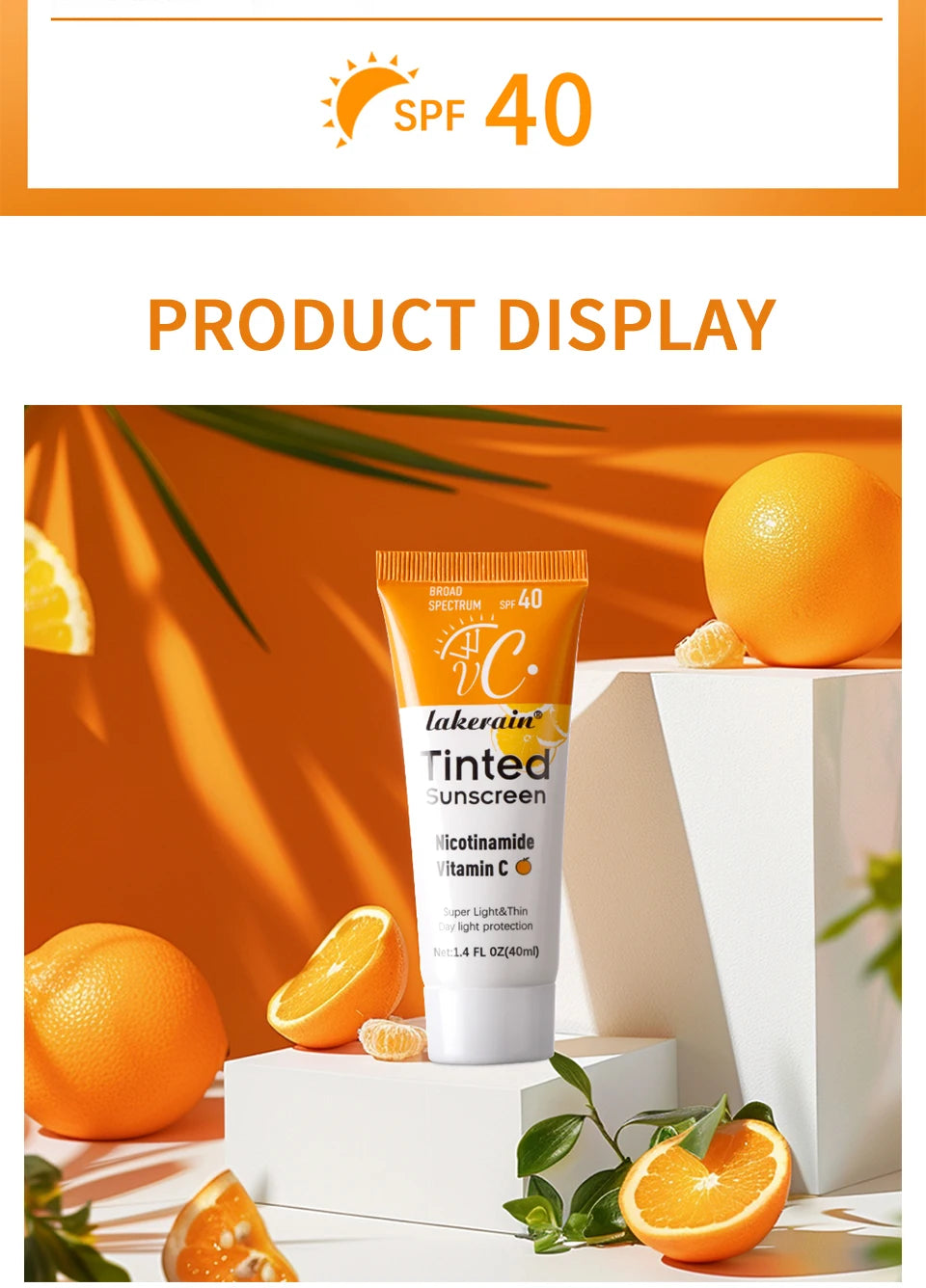 Protector solar hidratante con color FPS 40 con vitamina C - 40 ml