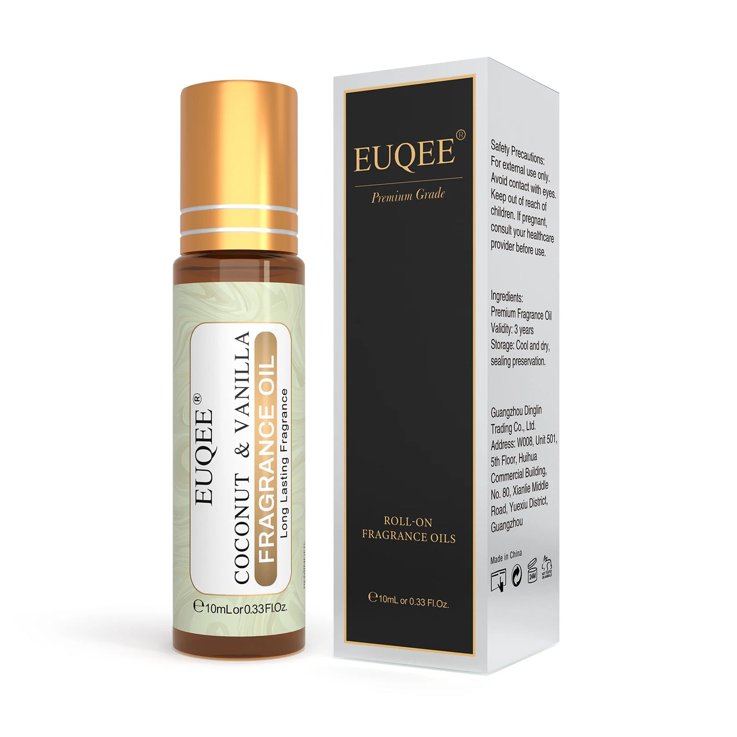 Aceite aromático roll-on de coco y vainilla (10 ml) - EUQEE