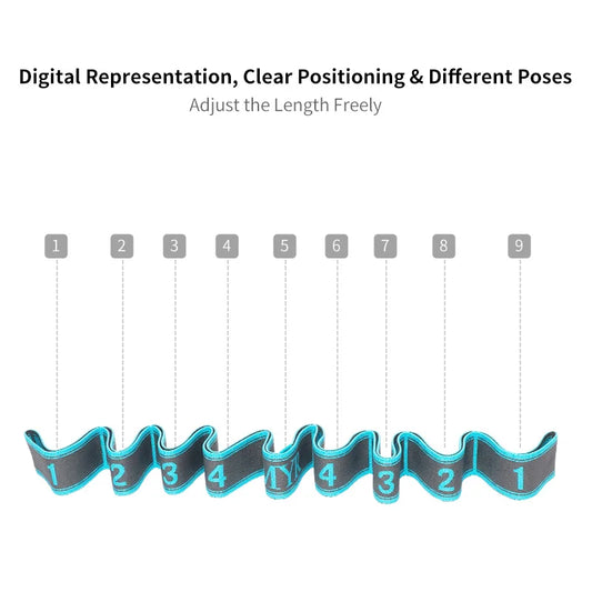 Multi-Loop Stretching Strap - Elastic Band for Yoga, Dance & Pilates