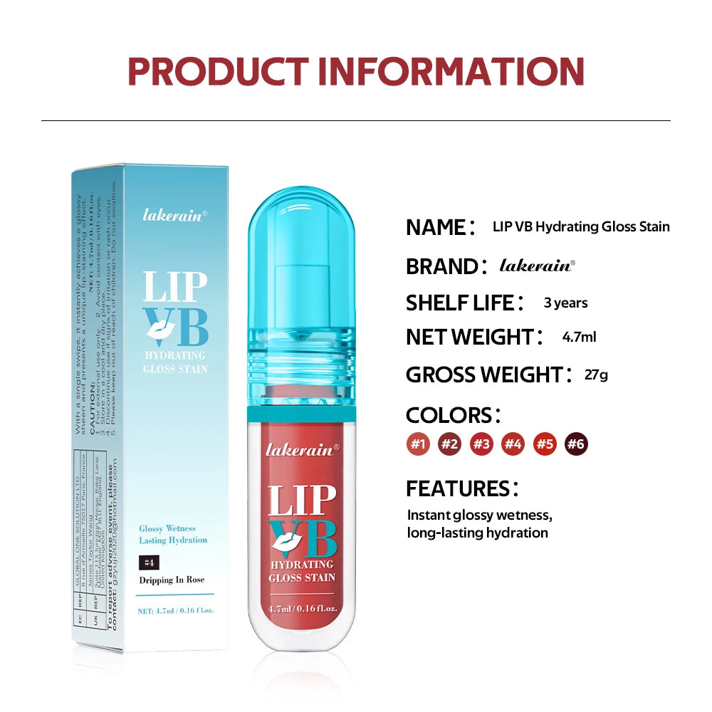 Brillo labial hidratante con vitamina B - Maquillaje Glossy Lip Glaze