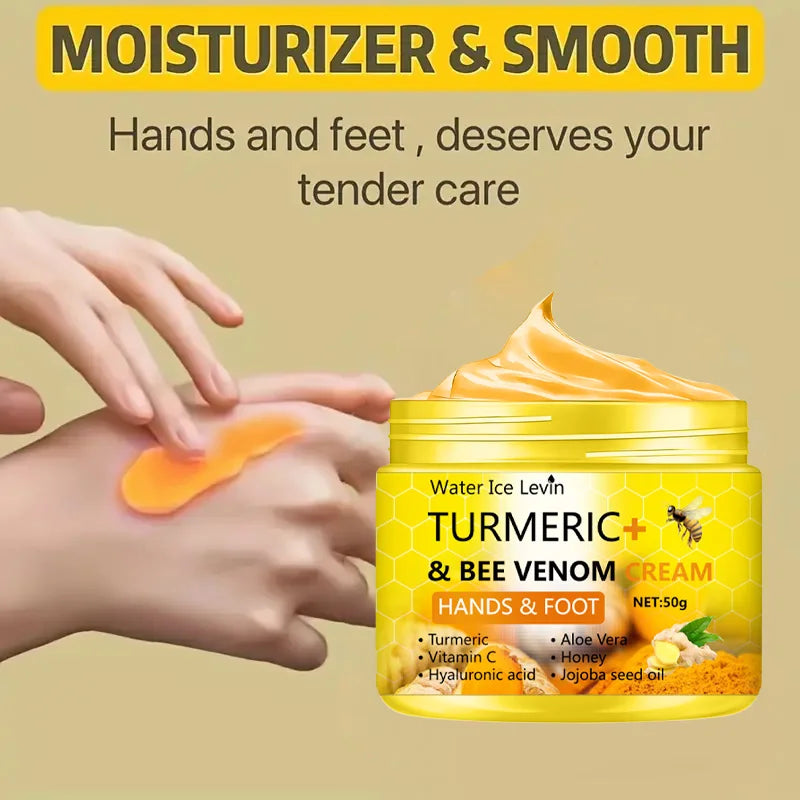 Crema para pies y manos con cúrcuma y veneno de abeja - 50 g
