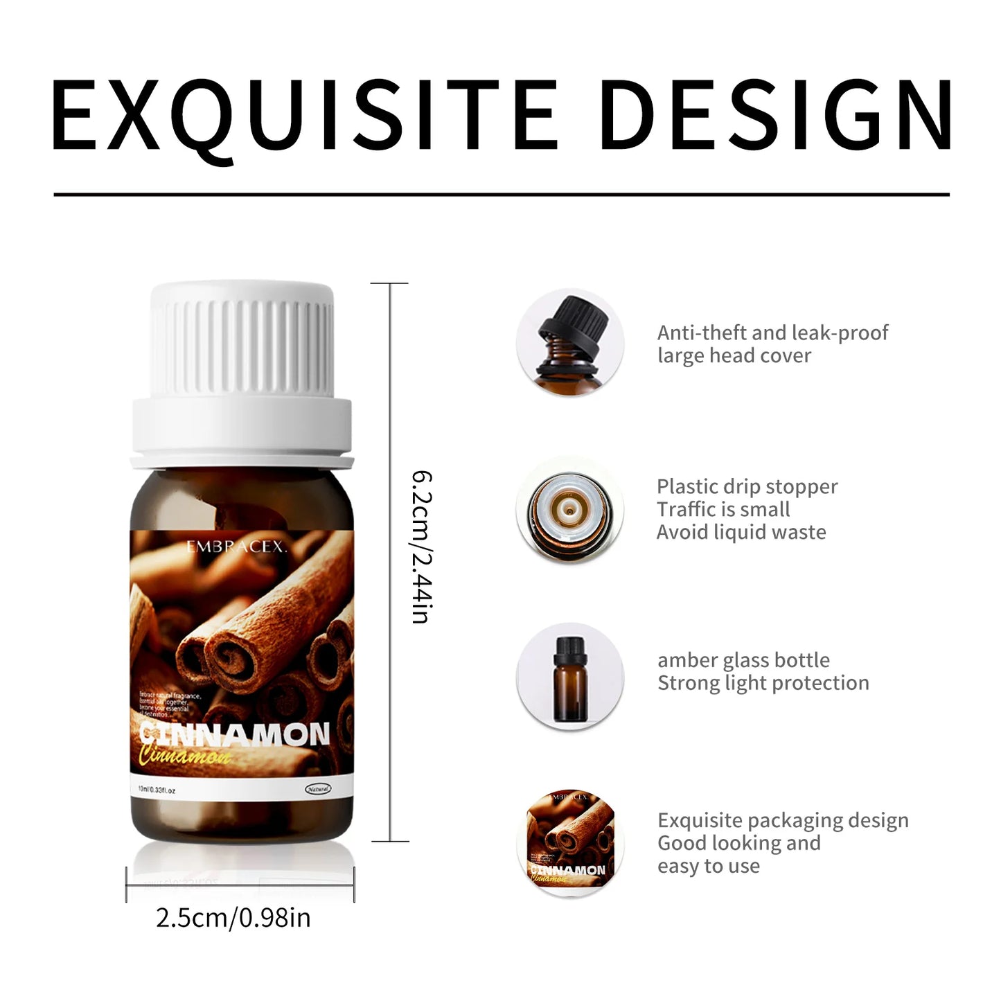 Aceite esencial de canela 10 ml - Aceite de corteza de canela 100 % natural