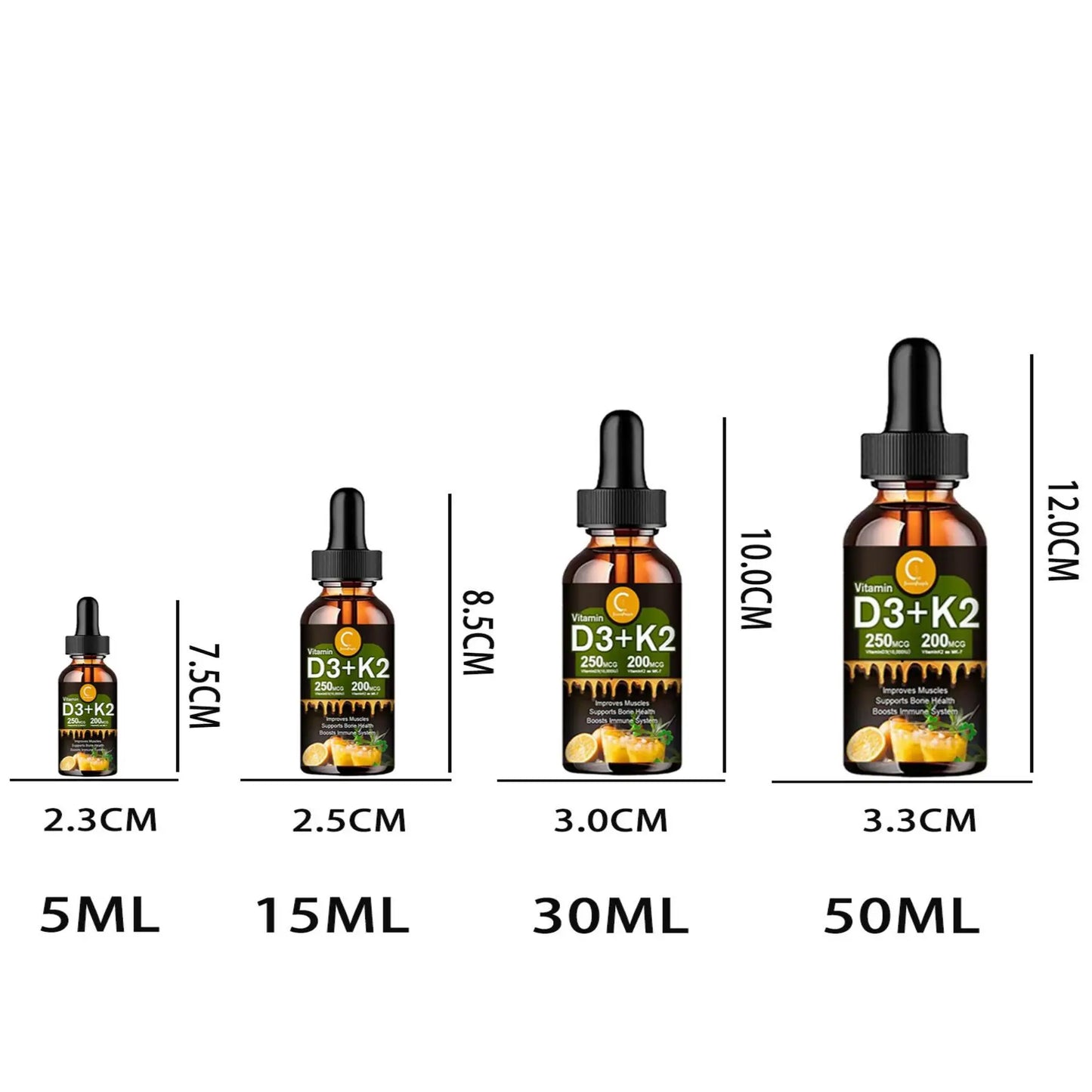Complejo líquido de vitamina C + D3 + K2 - 50 ml