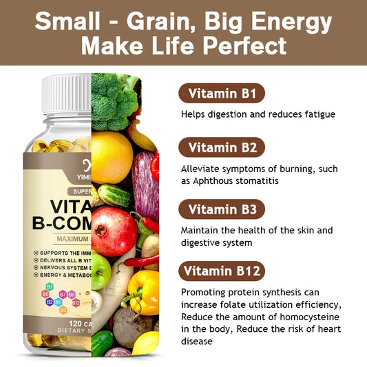 Vitamin B complex advanced formula packaging - B vitamin capsules