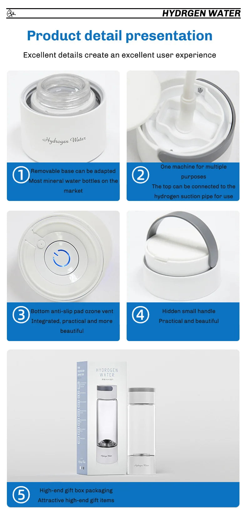 Generador portátil de agua con hidrógeno