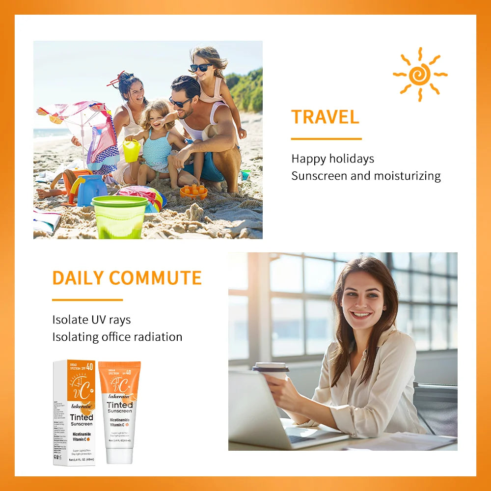 Protector solar hidratante con color FPS 40 con vitamina C - 40 ml