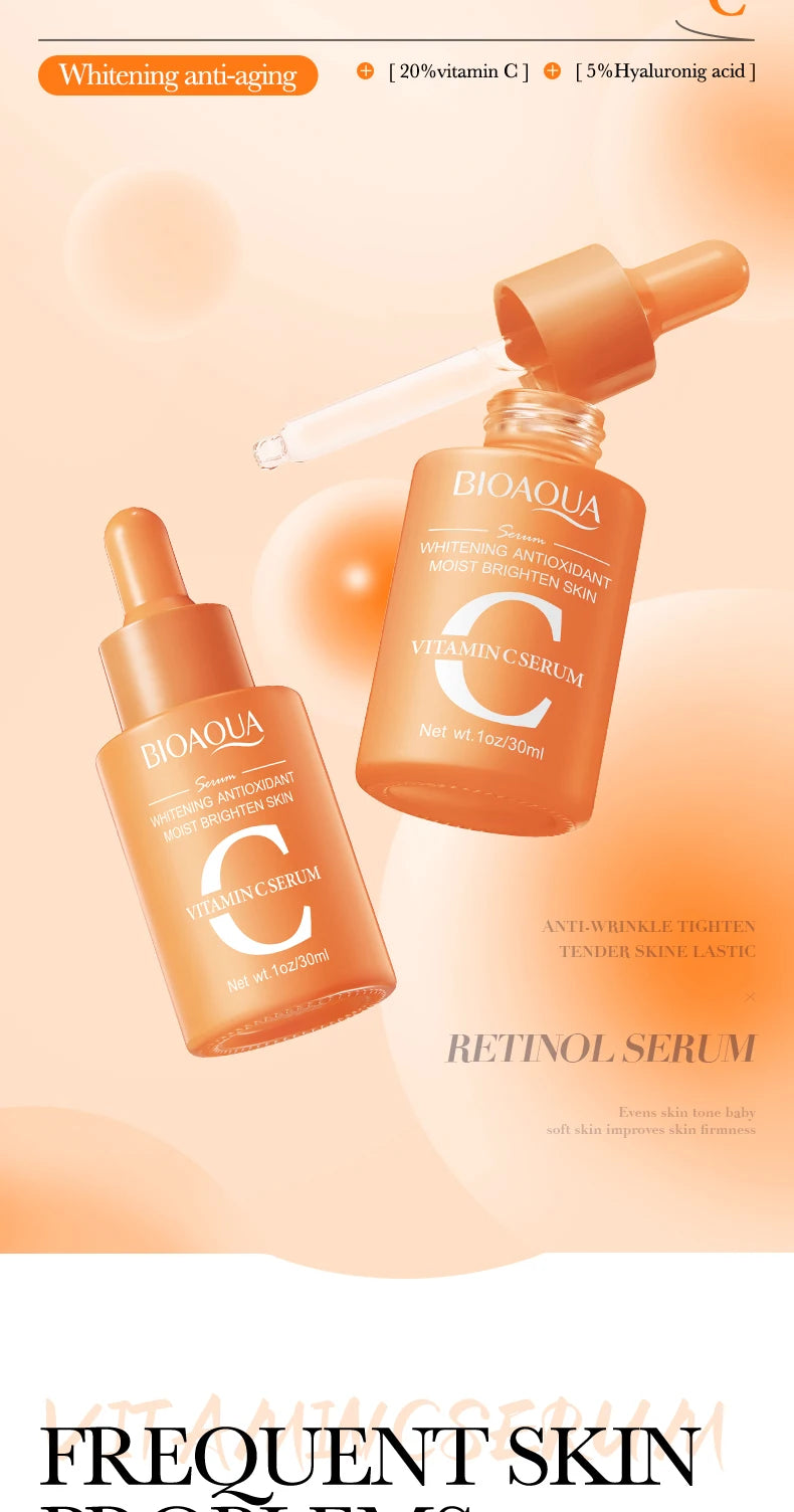 Sérum BIOAQUA con vitamina C, retinol y ácido hialurónico | Esencia facial premium