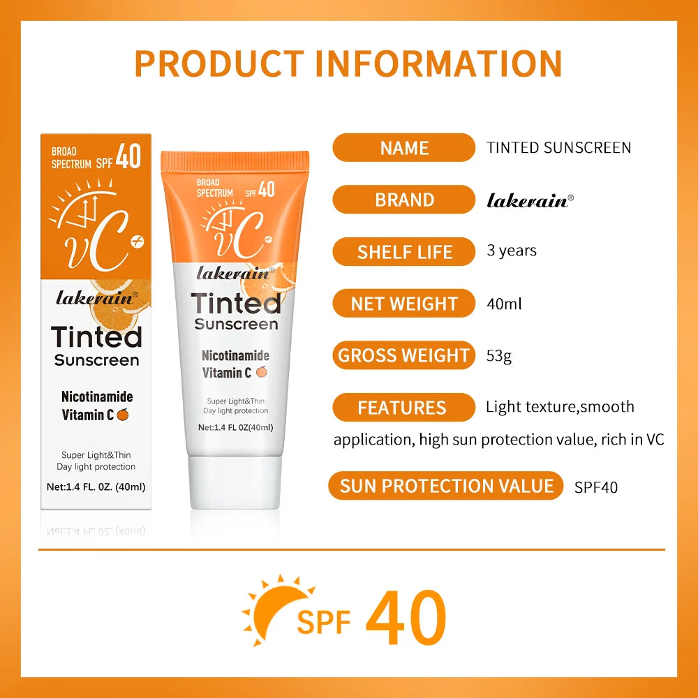 Protector solar hidratante con color FPS 40 con vitamina C - 40 ml