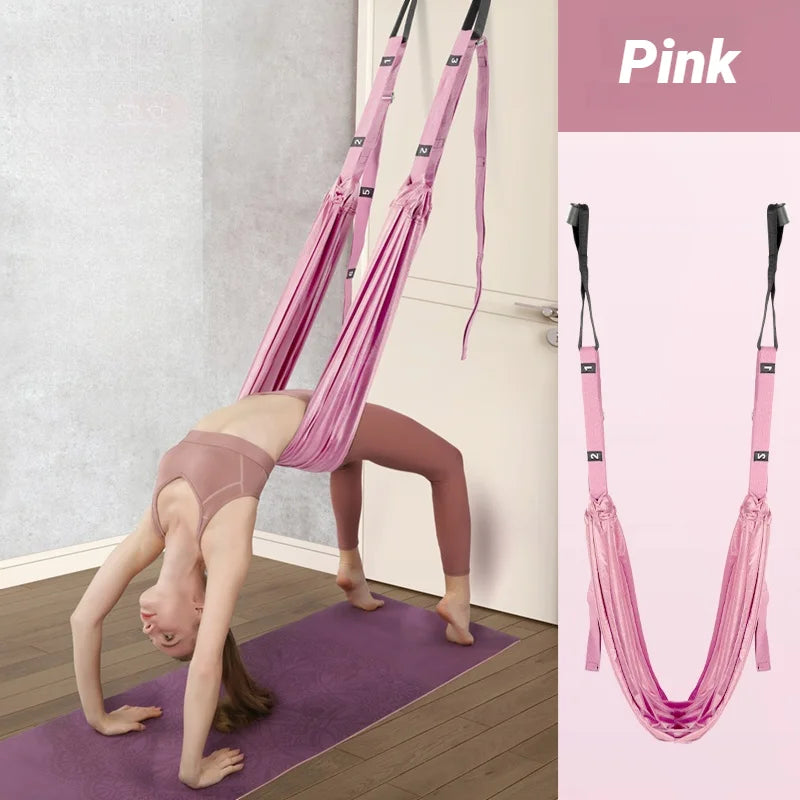 Correa de yoga con anclaje para puerta: entrenador de estiramiento aéreo para entrenamientos en casa