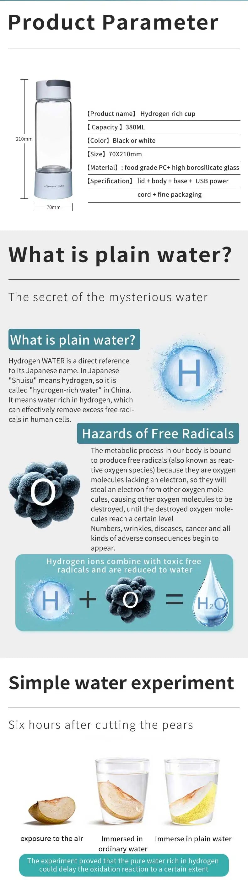 Generador portátil de agua con hidrógeno