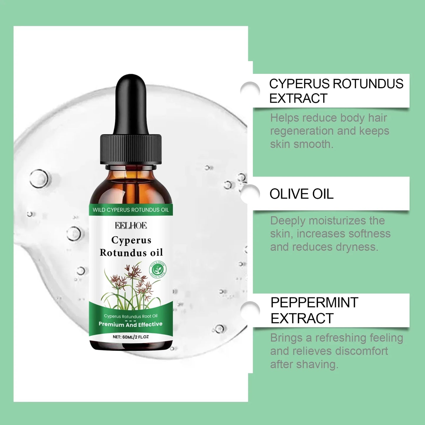 Aceite de Cyperus rotundus 60 ml - Aceite natural para el cuidado del cabello