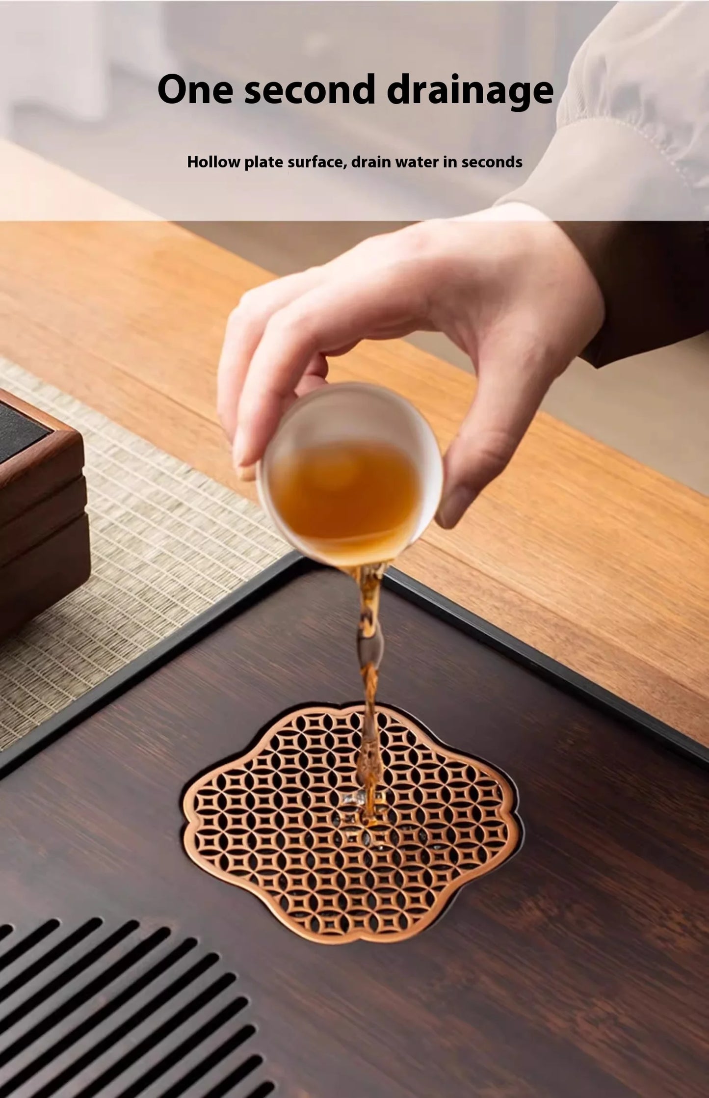 Bandeja de té Gianxi: plataforma de bambú premium para preparar té