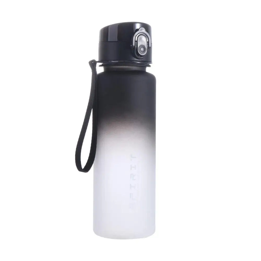 Botella deportiva de 1 litro, color degradado, portátil y a prueba de fugas.