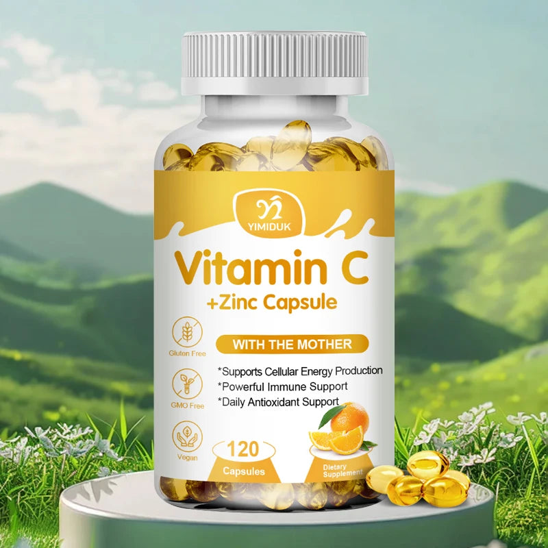 Vitamin C zinc capsules packaging - mineral vitamin complex