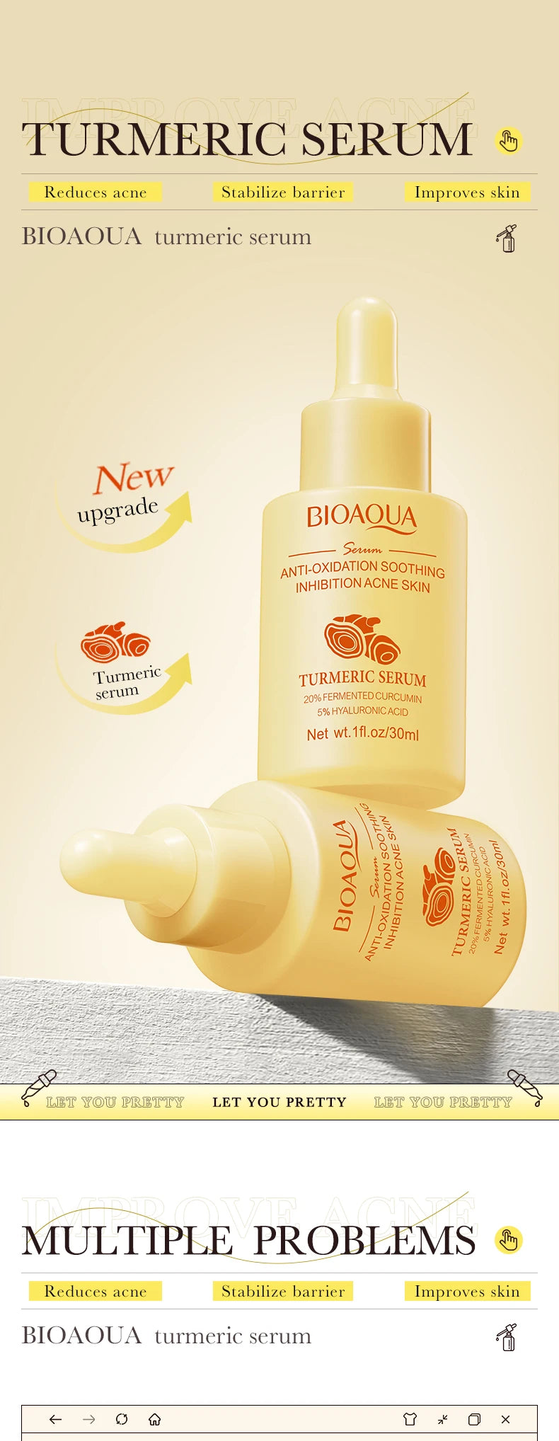 Sérum BIOAQUA con vitamina C, retinol y ácido hialurónico | Esencia facial premium
