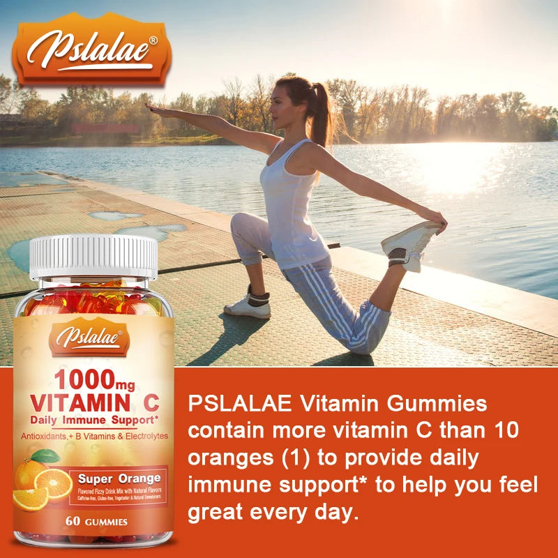 Vitamin C gummies container - chewable orange vitamins