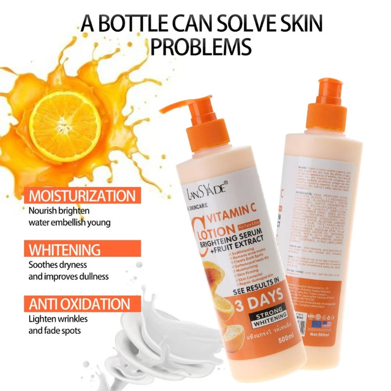 Loción corporal con vitamina C - Crema corporal hidratante 500 ml
