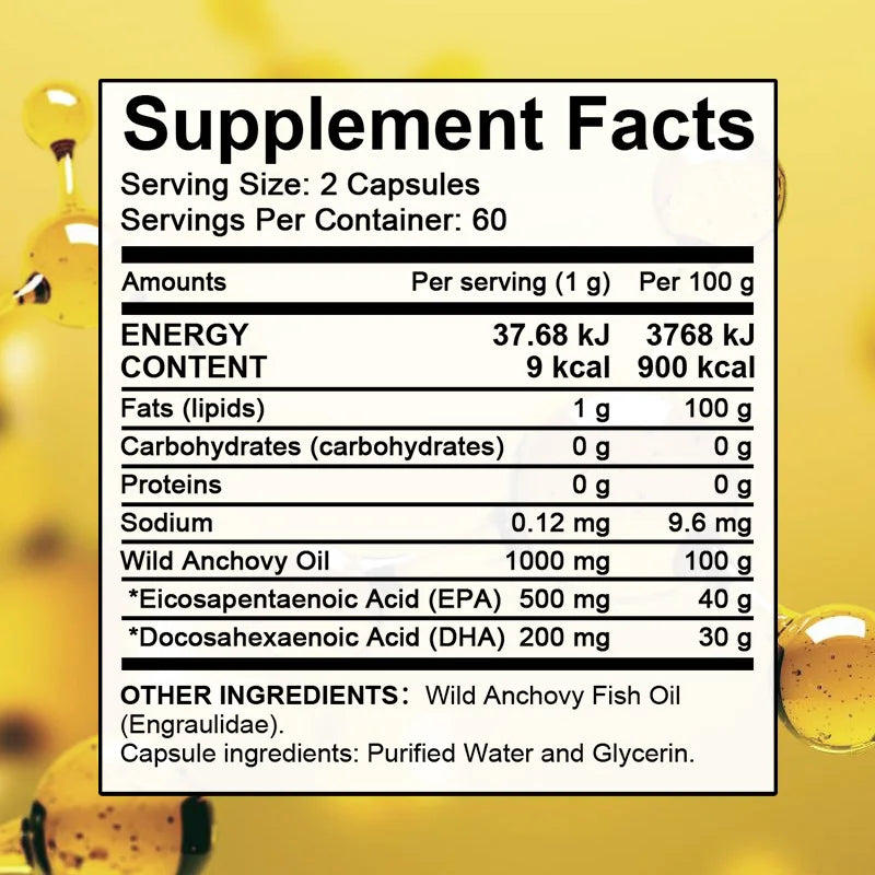 Omega 3 Fish Oil Supplement - Wild Anchovies