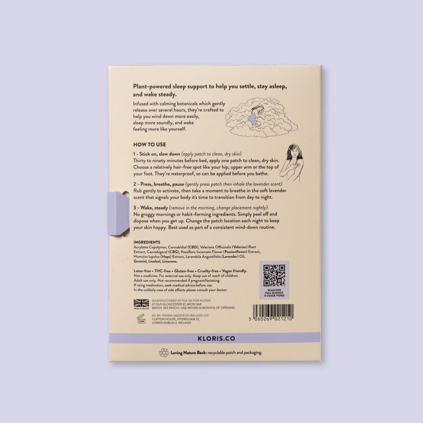 KLORIS Sleep Time Patches with CBD & Herbs