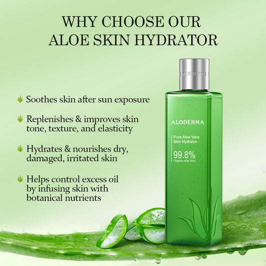 Aloderma Fresh Aloe Vera Face Hydrator — 99.8% Organic, 240ml - Calm Era