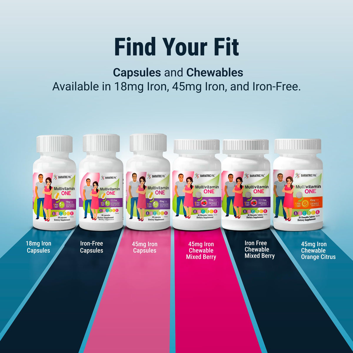 BariatricPal Multivitamin ONE – 1 Daily Capsule with 45 mg Iron | 90 Count - Calm Era