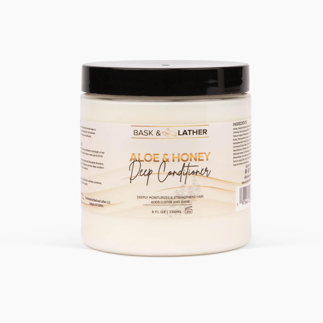 BASK & LATHER Aloe & Honey Deep Conditioner Hair Mask — 8oz