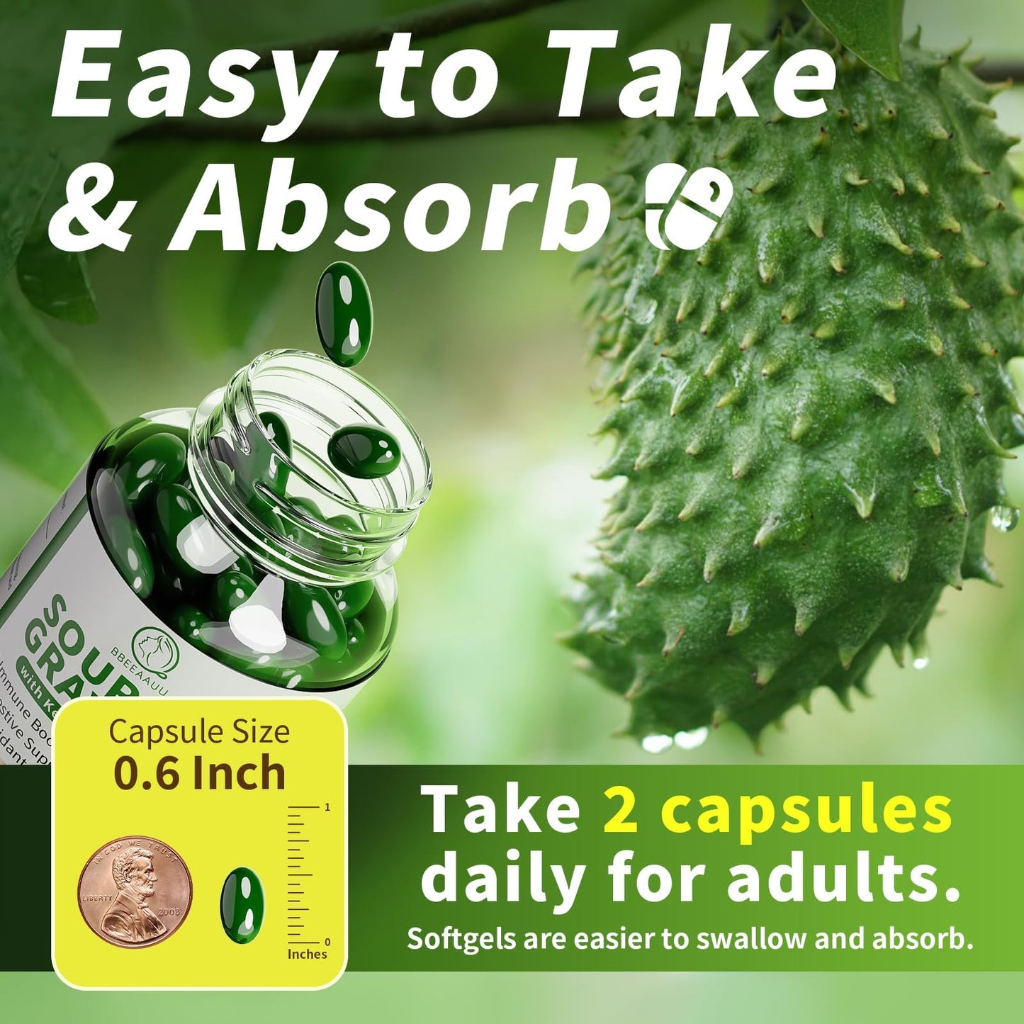 Soursop Graviola Capsules with Kelp & Acai — 120 Count