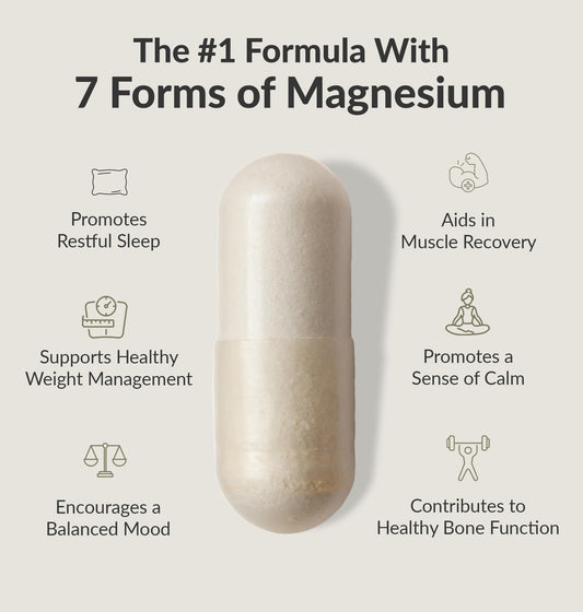 BiOptimizers Magnesium Breakthrough Complex – 7 Forms for Sleep & Cognitive Support | 60 Capsules - Calm Era