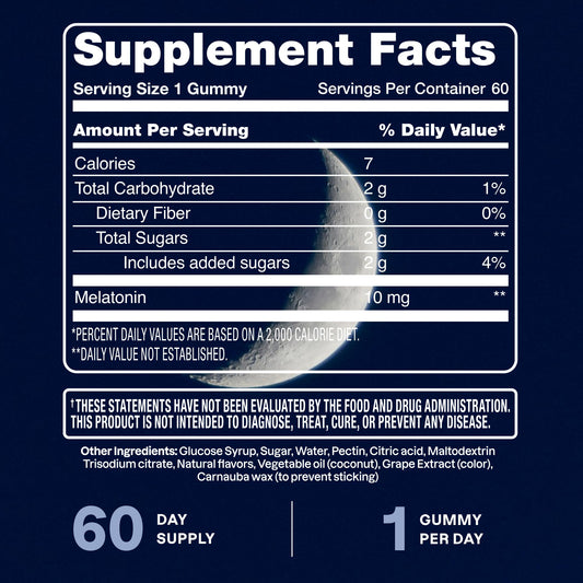Cliganic Melatonin Gummies 10mg — 60-Day Supply, Berry