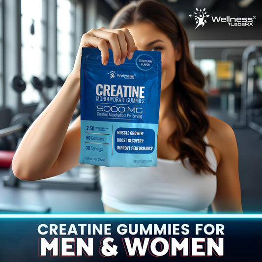 Creatine Gummies 5000mg – Strawberry Monohydrate 30 Servings