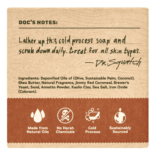 Dr. Squatch Wood Barrel Bourbon Bar Soap – Natural Cold Process, 3-Pack (5 oz each)